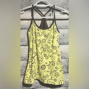 Champion Yellow & Brown Floral Activewear Tank Sz Small